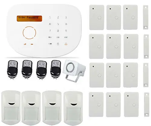 

Voice Prompt Touch Screen Wired Wireless GSM Alarm System Home Security Systems with PIR/Door Alarm Sensor APP Control Alarm Kit