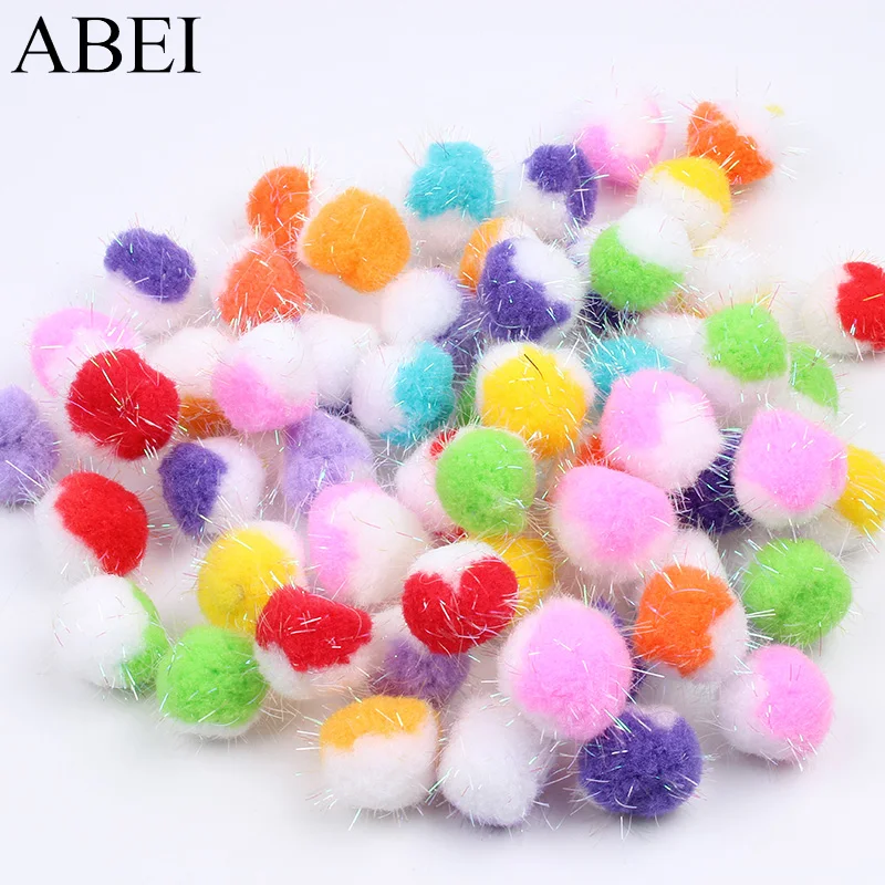 

30mm 100pcs Mix Colors Wedding Party Decoration Pom Poms Glitter Tinsel Pompom Balls DIY Sewing Accessories Handmade Craft