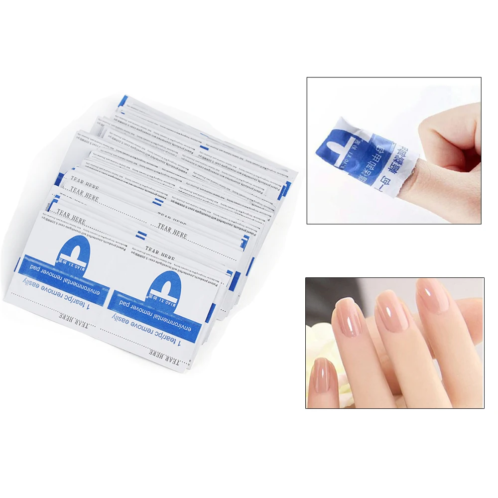50/100 Pcs/Lot Professional Gel Polish Remover Wraps Nail Art Gels