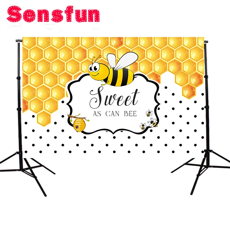 

Sensfun Vinyl Happy Birthday Baby Bee Custom Photo Studio Backdrop Background 7x5ft