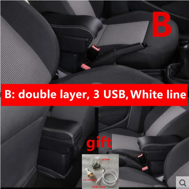 B black White line Для Nissan пинает подлокотник коробка для хранения центрального содержания коробка для хранения Подстаканник Пепельница интерьер автомобиля-Стайлинг украшения Аксессуары - Название цвета: B black White line