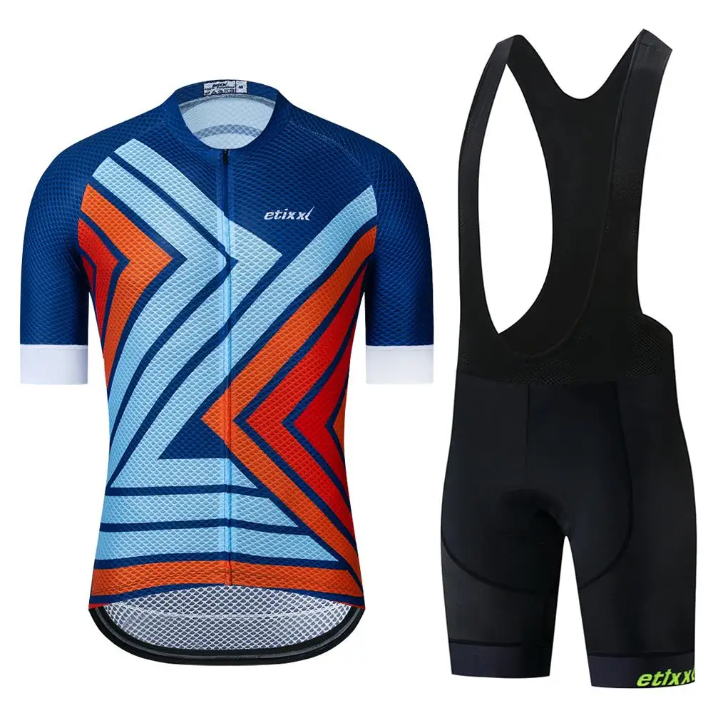 ETIIXXL Лето Велоспорт Джерси Набор PRO TEAM AERO Одежда MTB велосипедная одежда Maillot Ropa Ciclismo мужские велосипедные наборы - Цвет: Bib Cycling Set 03