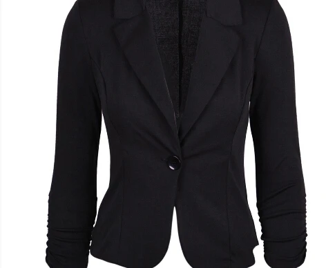 Лидер продаж Женский Блейзер Куртка с длинными рукавами конфетная пуговица - Цвет: Черный
