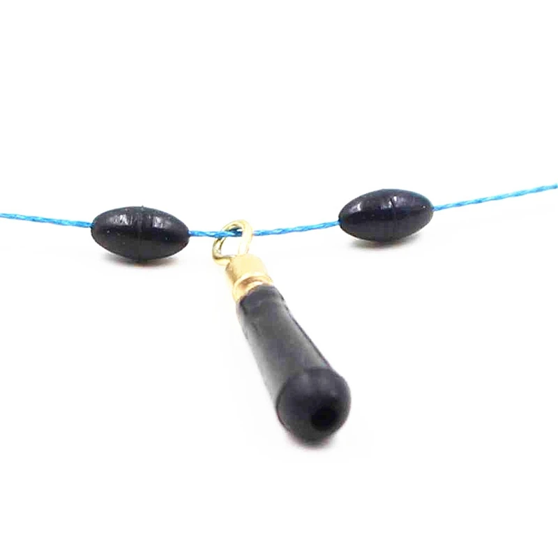 600 Pcs/100 Groups Fishing Bobber Stopper 6 In 1 Black Rubber Oval Float Space Bead Connector Fishing Gear For 2.5-5.0# Line