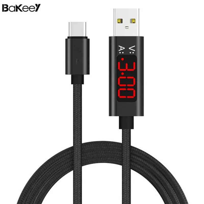 

Bakeey 3A Type C Digital Voltage Current LED Display Charger Cable Blue light Nylon Data Cable 1M for Samsung S8 Xiaomi 6