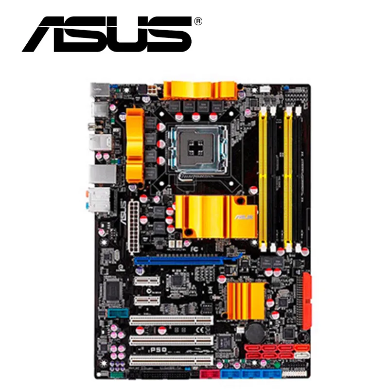 Материнская плата Asus P5Q для настольных ПК P45 Socket LGA 775 для Core 2 Duo Quad DDR2 16G ATX UEFI биос оригинальная б/у материнская плата в продаже