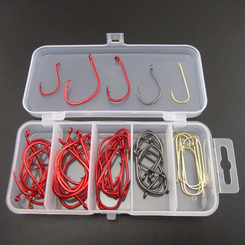 Set of High quality sea fishing hooks 50pcs mixed shapes fishing lure