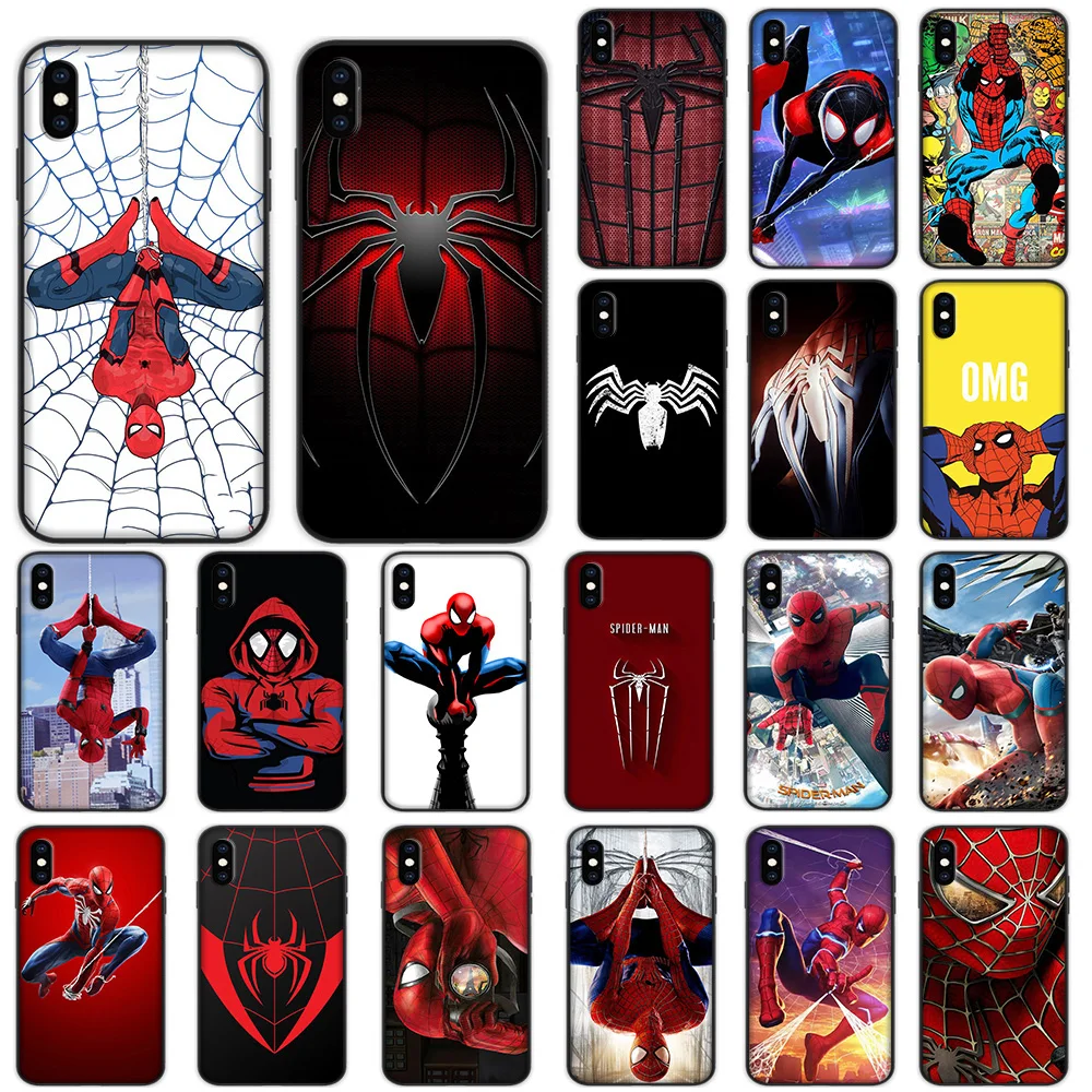 

Marvel Spiderman Soft Case for iPhone XS 11 Pro Max XR X 7 8 6 6S Plus Cover