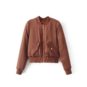 

Nice Winter Parkas Army Green Bomber Jacket Women Coat Cool Basic Down Jacket Padded Zipper Chaquetas Biker Outwear Pocket