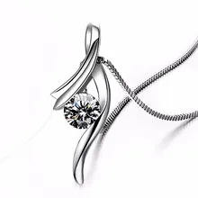 925 Sterling Silver CZ Crystal Necklace Austrian Crystal Pendant Chain Women Jewelry New Design Women's/Girl's lelady crystal necklace original design women pendant