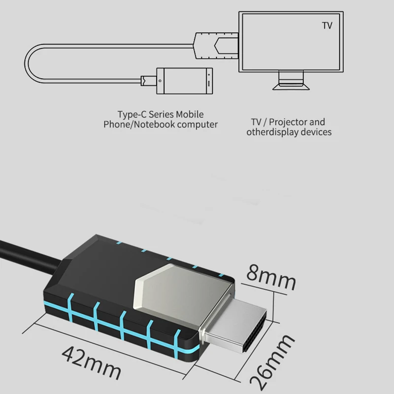 Larryjoe 2m USB C Type к HDMI кабелю 4K аудио и видео конвертер для HDTV HD 1080P|Кабели HDMI| |