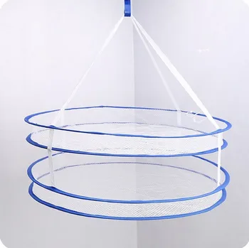 

1PC Folding Drying Clothes Basket Double Decker Underwear Laundry Windproof hook Big Bilayer Drying Underwear Basket LF 043