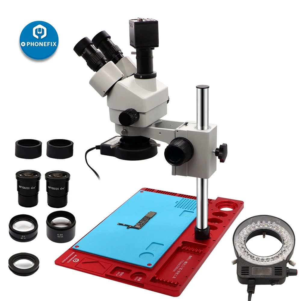 US $229.99 35 90x Continuous Zoom Simul Focal Trinocular Stereo Microscope 21mp Hdmi Camera For Phone Soldering Repair Tools Set