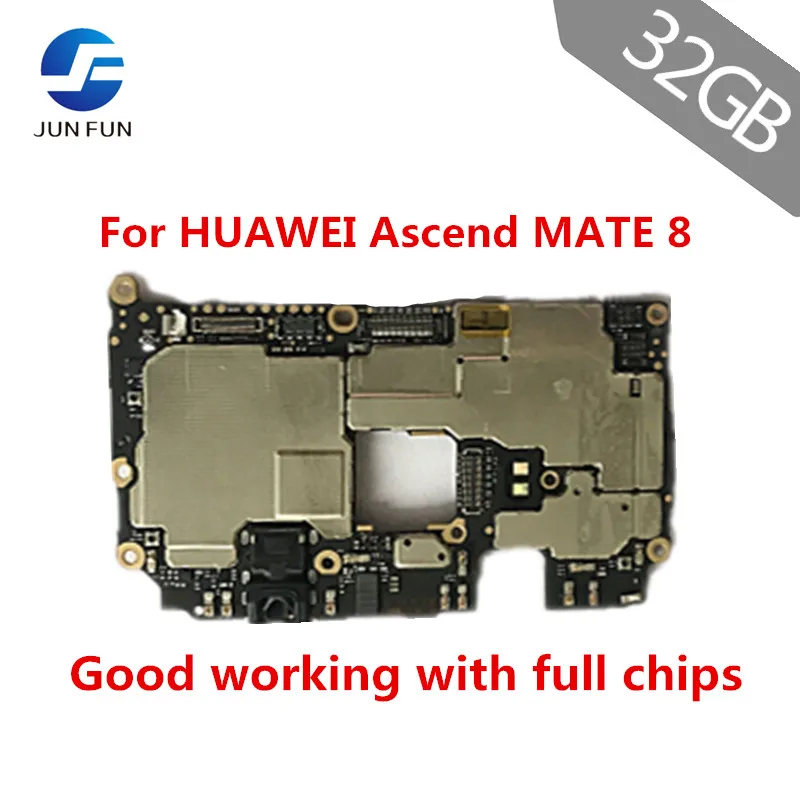 

JUN FUN For HUAWEI Ascend MATE 8 NXT-DL00 Unlocked Motherboard 3GB RAM 32GB ROM Mainboard EMUI Logic Board With Full chips