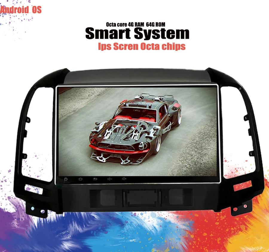 

IPS android 9.1 car dvd for Hyundai Santa fe 2005 2006 2007 2008 2009 2010 2011 2012 radio stereo navigation player gps System