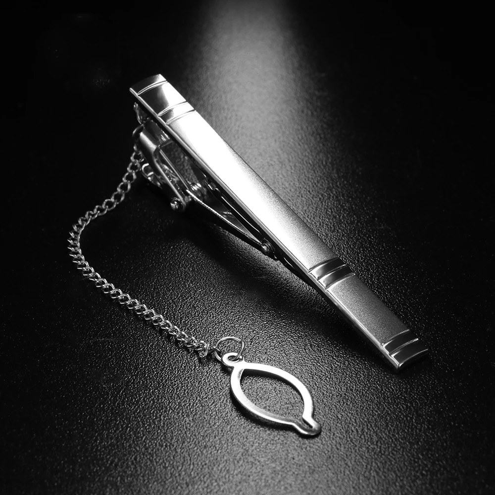 

1 Pcs Men's Alloy Metal Tie Clip Fashion Silver Color Simple Necktie Tie Pin Fashionable Alloy Bar Clasp Clip