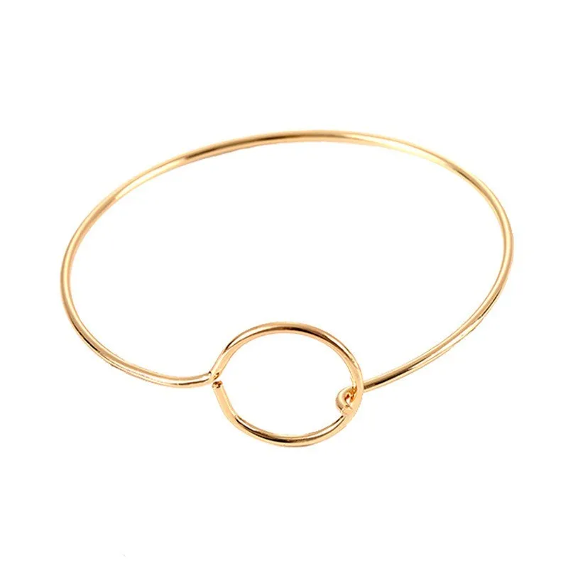 Новая мода, открытые очаровательные браслеты-манжеты и браслеты для женщин, простые треугольные сердечки, сердце, узел, лист, стрелка, браслеты, крошечные ювелирные изделия - Окраска металла: 002 Gold