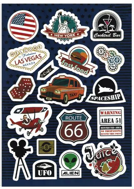 A4 المدرسة القديمة الغيتار ملصق الرجعية السفر شعار علامة سيارة صائق حقيبة لوح التزلج ملصقا للماء