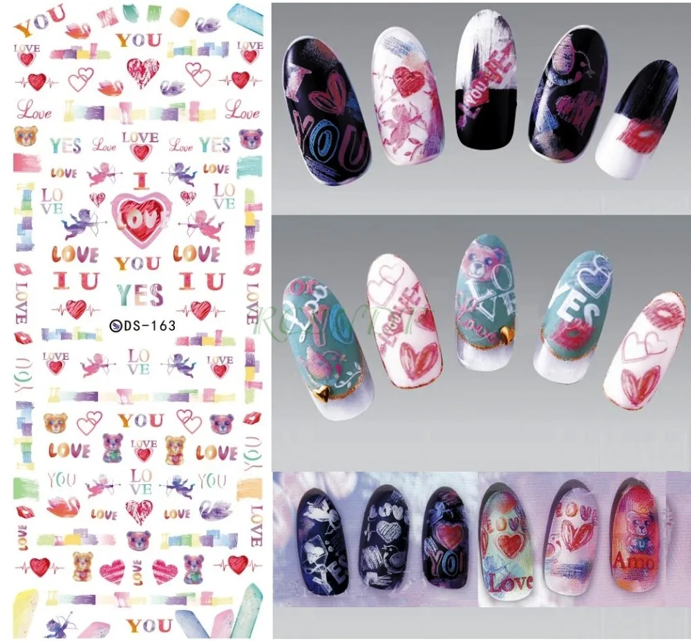 Nail sticker nails art decorations sliders adhesive design I love You