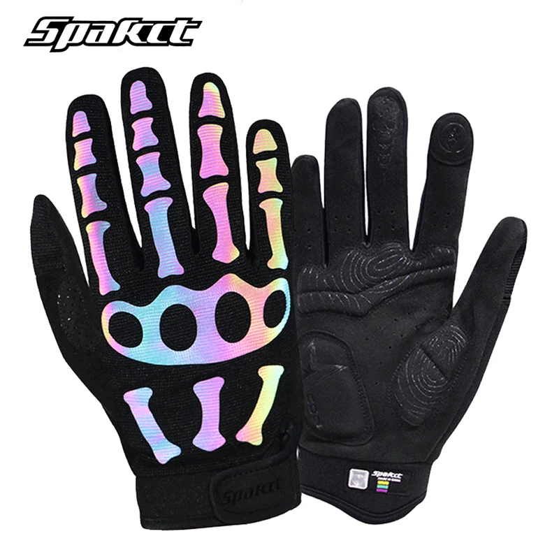 

SPAKCT Reflective Cycling Gloves Ghost Claw Hiking Camping Gloves Anti Slip Running Bicycle Outdoor Sports Men Women Gloves