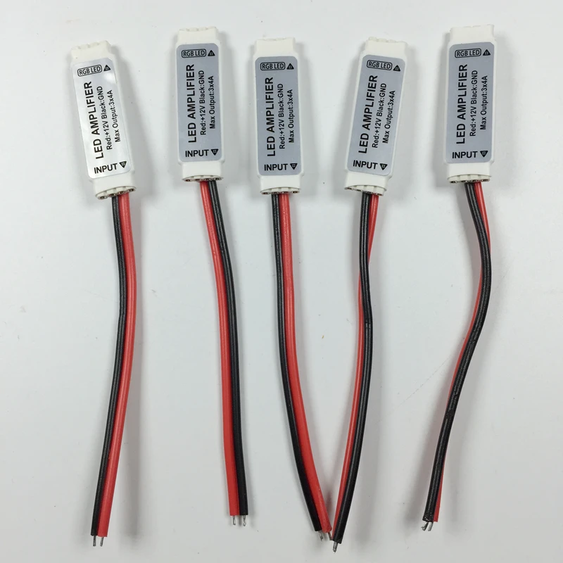 

5pcs 12V Ultra Mini Portable RGB Led Strip Amplifier Repeater for RGB 5050/3528 SMD led strip