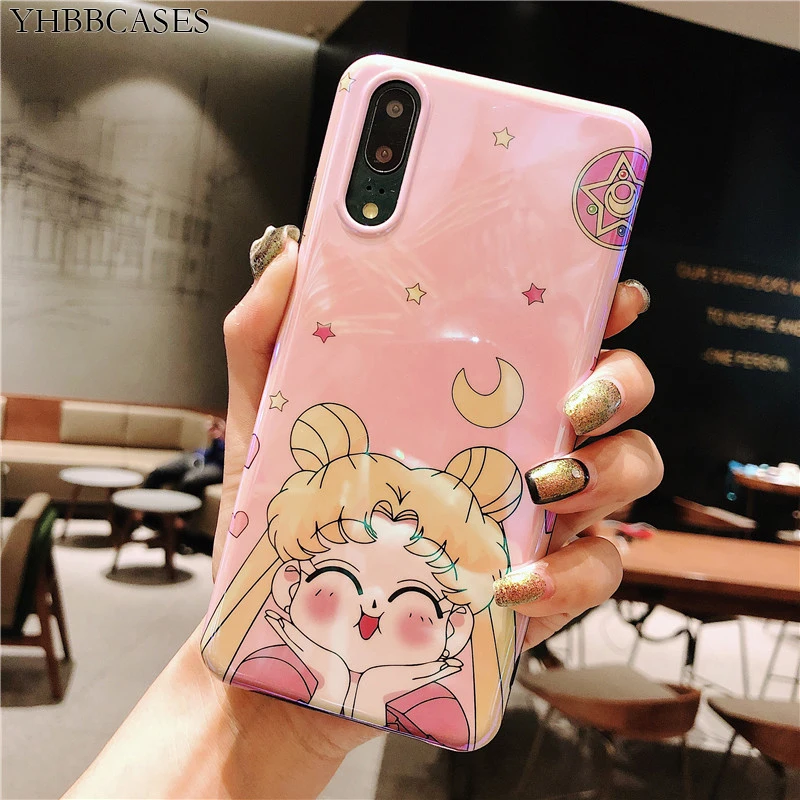 

YHBBCASES Japanese Cartoon Phone Case For Huawei Nova 2S Cases Cute Sailor Moon Soft Cover For Huawei P30 P20 Pro Mate 10 20 Pro