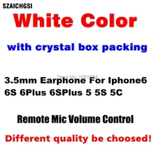 Szaichgsi 3.5 мм вкладыши Наушники с дистанционным микрофоном регуляторы громкости для Iphone 4 5 6 плюс разного качества 1000 шт