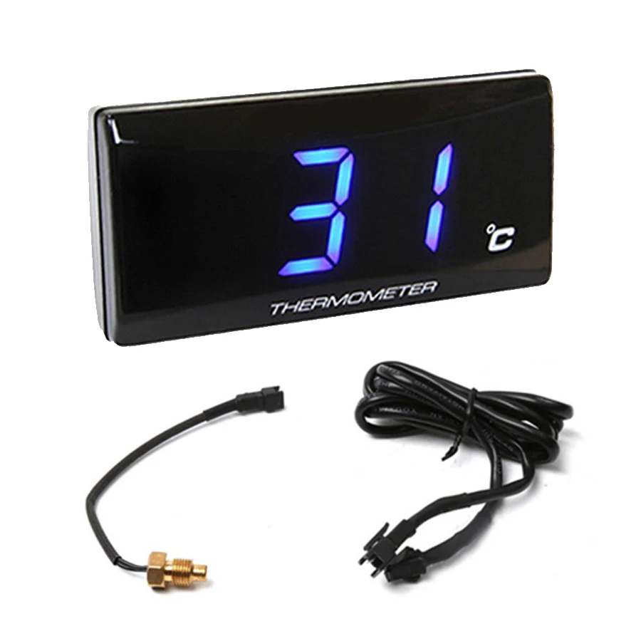 

1pcs Water Thermometer Gauge Meter Blue Red LCD Digital Display DC12V For Motorcycle Scooter ATV Racing