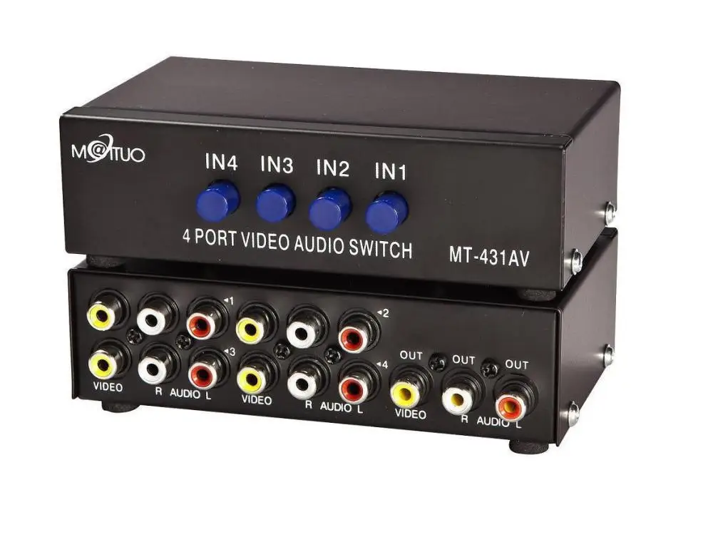 Buy 4 PORT AV SWITCH Video Audio RCA Lotus Switch 8 in