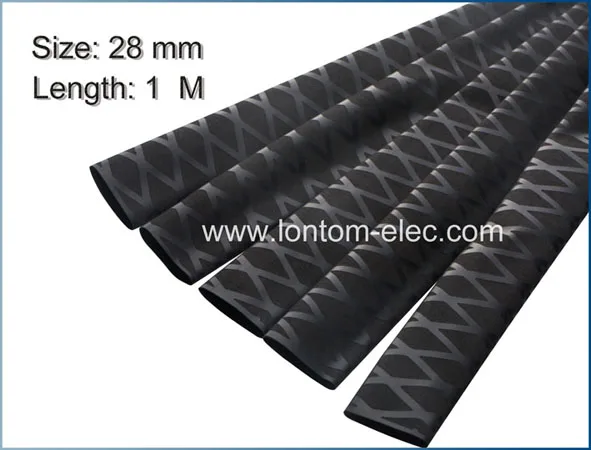 

28mm Black 2PCS Non Slip Heat Shrink Tube Fish Rod Racket Handle