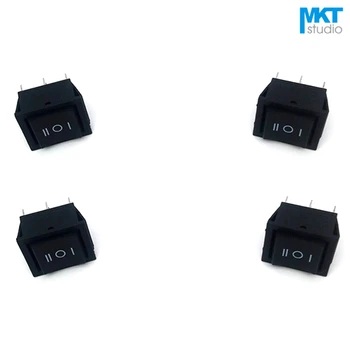 

100Pcs Black 30.6*25mm 6 Pins 6P 3 Positions DPDT Miniature Electrical Boat Rocker Switch