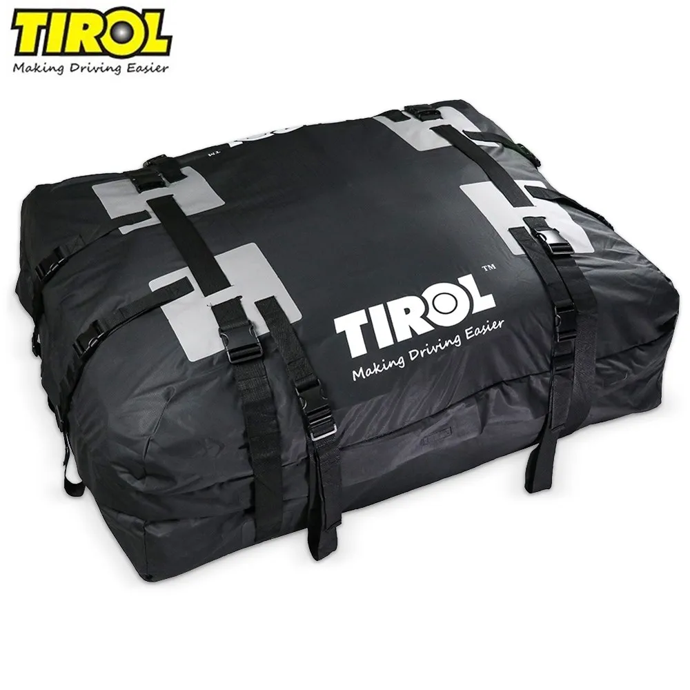 TIROL سطح مضاد للماء أعلى حقيبة بضائع 295L سوبر كبيرة حامل الحقائب المحمولة للطي السفر أرفف لسقف السيارة صناديق