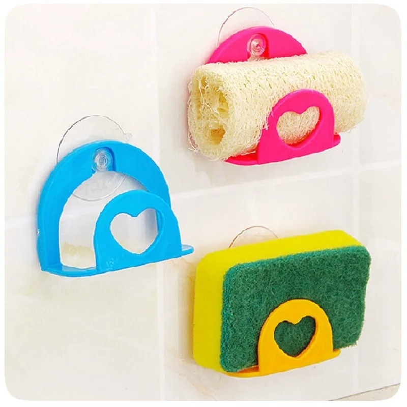 

Top Sale Multi-functional Sucker Dishcloth Storage Kitchen Utensils Gadget Sponge Suction Cup Wall Box Holder Hanger