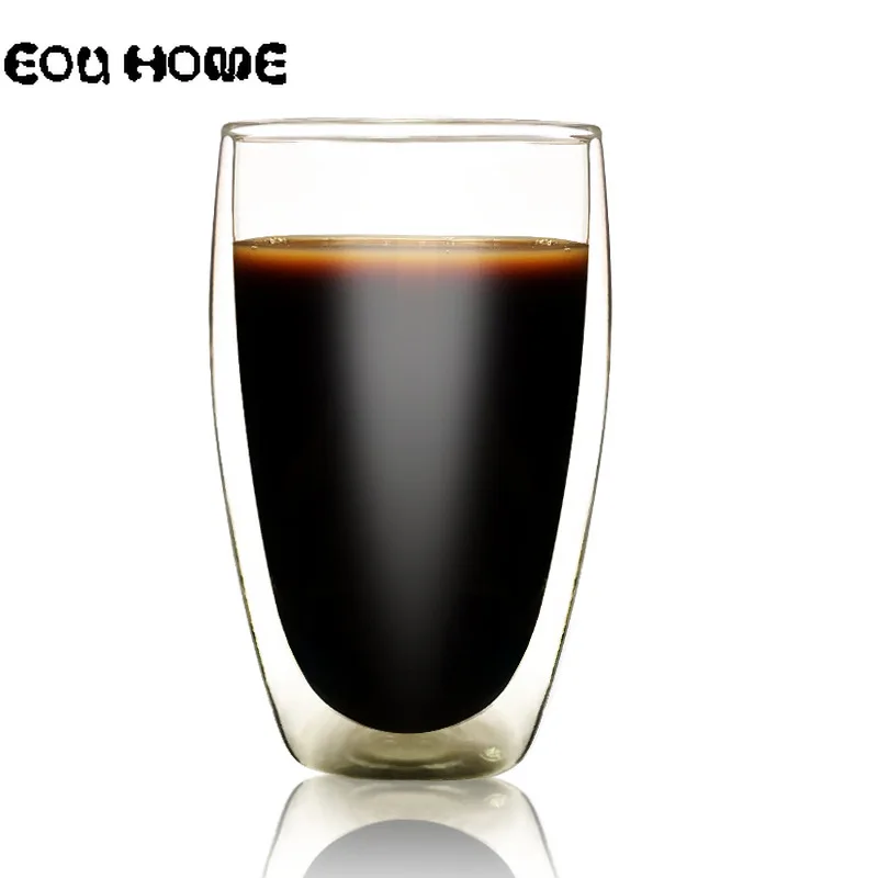 

Handmade Heat-resistant Double Wall Glass Cup Coffee Milk Mugs Durable Tea Drink Beer Cup Clear Glasses Whiskey Drinkware
