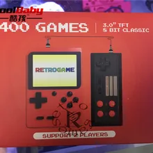DHL 40 шт./партия Ретро игры 3,0 дюймов 8 бит Встроенный 400 Классические Игры Поддержка AV 2 плеера портативные игровые приставки