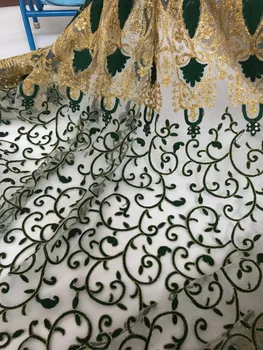 

Hot sale yaking-62521 sequins lace fabric french net mesh lace fabric with embroidery