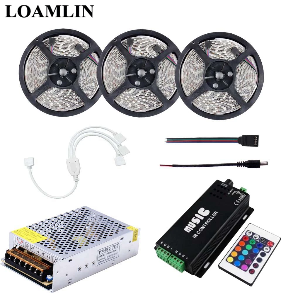RGB Led Гибкая полоса света SMD2835/3528 с 24 клавишами музыка инфракрасный светодиодный