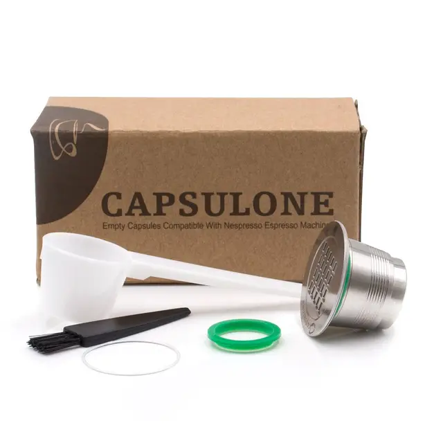 Cheap Square Hole Reusable Coffee Filter Capsules Cup Dripper Stainless Steel Nespresso Refillable Capsule Get Spoon Brush Cheap Square Hole Reusable Coffee Filter Capsules Cup Dripper Stainless Steel Nespresso Refillable Capsule Get Spoon Brush