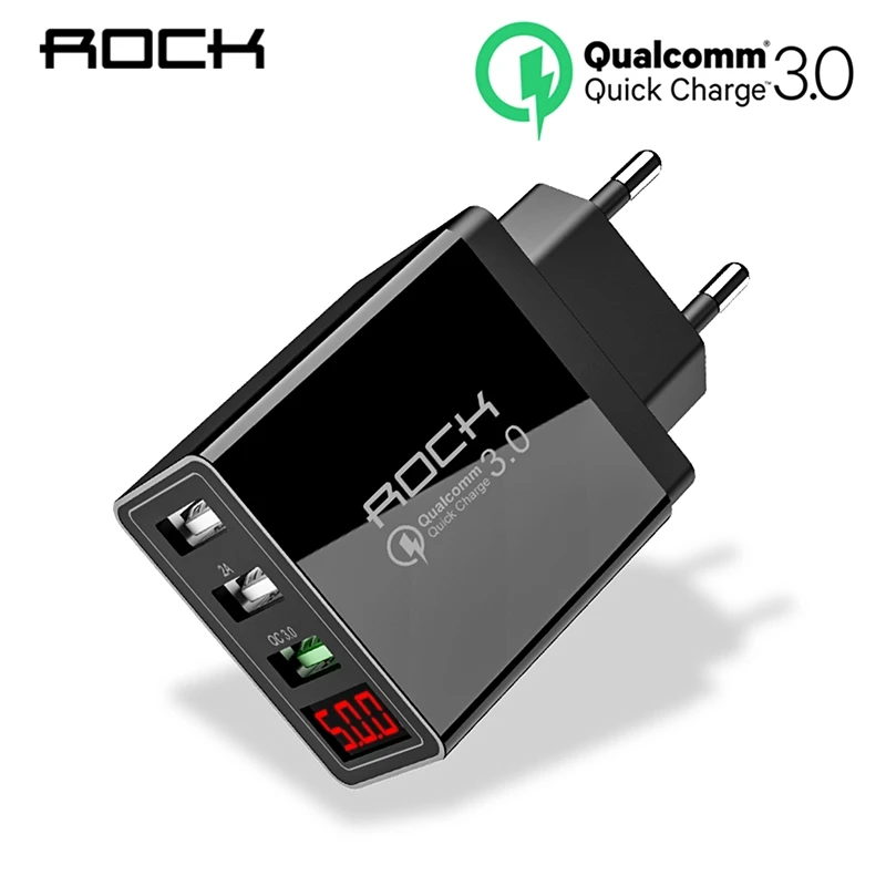 Rock Quick Charge 3 0 Phone Charger Usb 30w Qc3 0 Led Light Display Qc Turbo Fast Charging For Rock Quick Charge 3 0 Phone Charger Usb 30w Qc3 0 Led Light Display Qc Turbo Fast Charging For