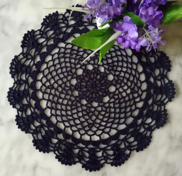 30 см Круглый Винтаж Хлопок крючком ремесло Doily стеклянные подставки индивидуальный Кофе Чай скатерти столовые приборы Рождество Свадебный декор