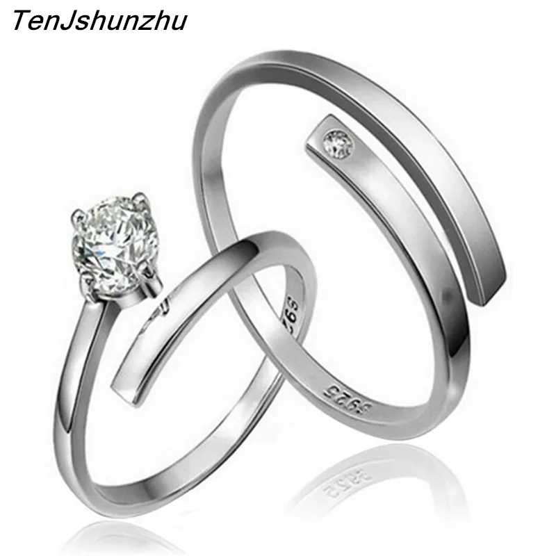 tenjshunzhu 2017 fashion couple wedding ring aaa grade crystal ring set for men women jz172 - Rings For Wedding tenjshunzhu 2017 fashion couple wedding ring aaa grade crystal ring set for men women jz172 - Rings For Wedding