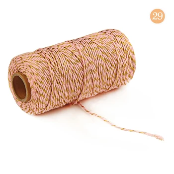 Chainho, 100 метров, многоцветная хлопковая веревка, 30 цветов,/диаметр 2 мм, швейная нить/ручная работа, аксессуары для упаковки - Цвет: NO.29
