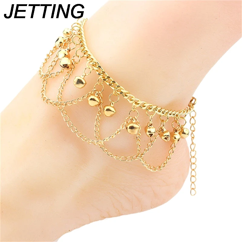 Newest Gold Tone Bells Ankle Bracelet Anklets for Women Foot Jewelry