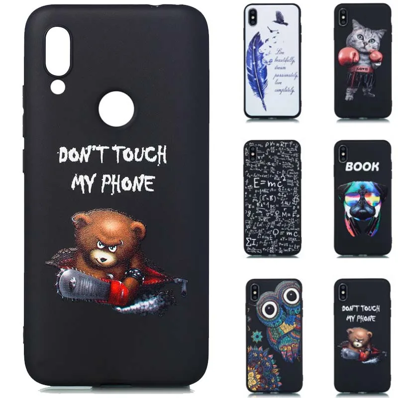 

Animal Feather Pattern Case For Xiaomi Redmi 7 Go Note 7 6 Pro Patterned Soft TPU Matte Case Cover Skin