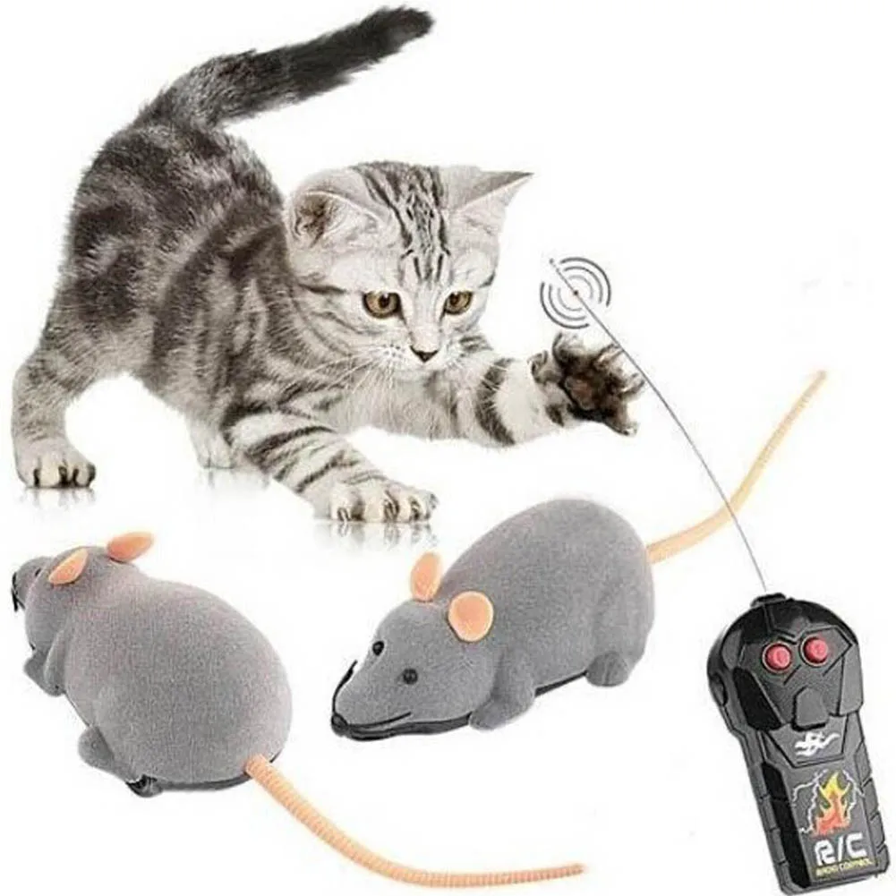 Color Random New RC Wireless Simulatio Remote Control Rat Mouse Toy For Cat Dog Pet Novelty