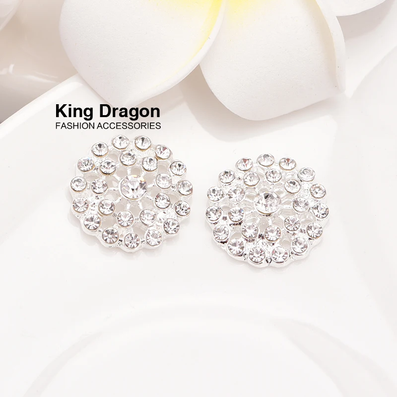 

Flat Back Rhinestone Emellishment Used On Invitation Card 18MM 100PCS/Lot Silver Color KD23