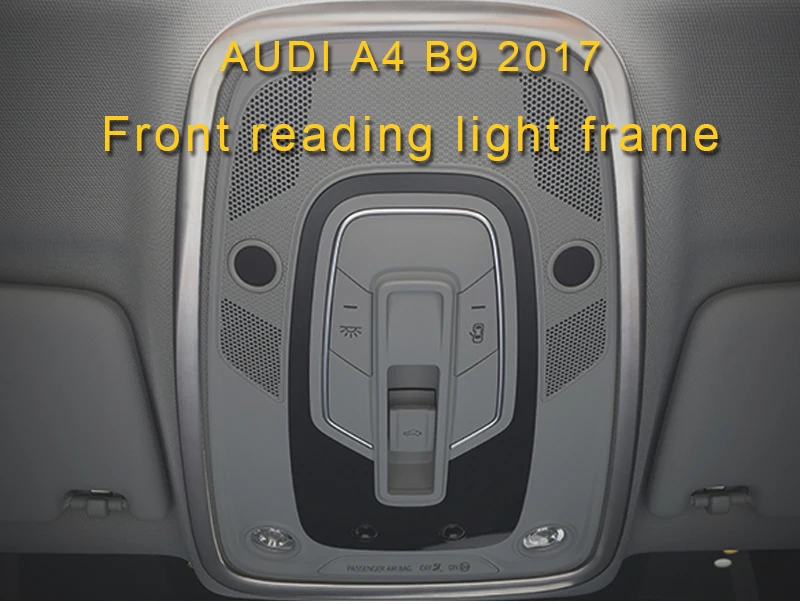 Для Audi A4 A5 S4 S5 B9 автомобильный передний светильник для чтения, панель, накладка, рамка, наклейка, хромированный аксессуар для интерьера