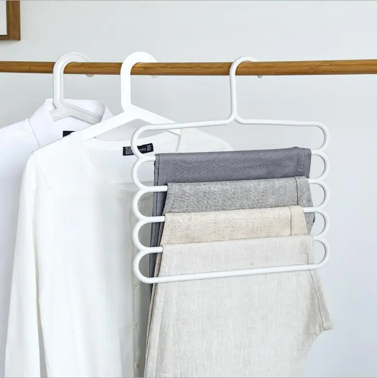 

Fresh Plastic Home Utility Pants Rack Pants Storage Rack Multi-Layer Non-Slip Wardrobe Pants Rack