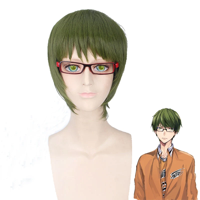 Kuroko no Basuke SHUTOKU Midorima Shintaro короткий парик косплей зеленые синтетические волосы
