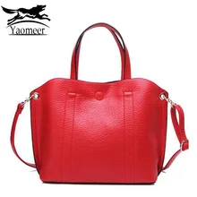 Lujo Genuino de Las Mujeres de Cuero Bolsa de Hombro Bolsas de Mensajero Bolsos de Diseño Femenino Rojo Establece Sólido Blando Compuesto Bolsa de Embrague
